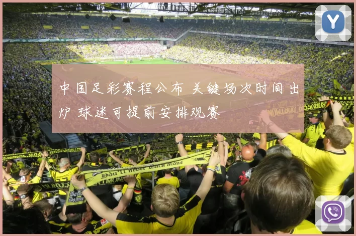 中国足彩赛程公布 关键场次时间出炉 球迷可提前安排观赛